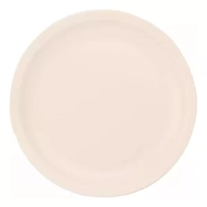 24 Plato Platos Melamina Gruesa Trinche 25 Cm Mayoreo Color Beige Lisa
