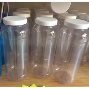 100 Envases Tarros Frascos De Plástico Con Capacidad 1 Litro