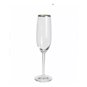 12 Copas Flauta Champagne Vino Blanco Filo Dorado