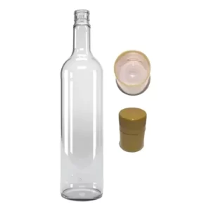 12 Licorera De 1 Litro De Vidrio Con Tapa De Madera