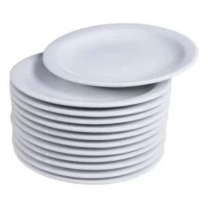 12 Platos Postre 20 Cm De Porcelana Blanca Para Restaurante