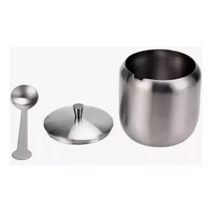 18 Salseros De 400 Ml De Acero Inoxidable Con Tapa Y Cuchara