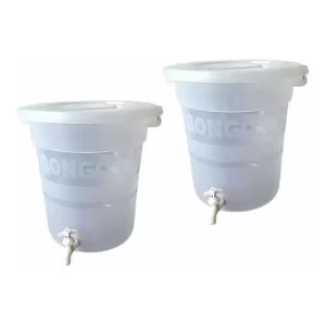 2 Botes Para Agua Plastico Con Llave Capacidad 40 Litros Color Blanco