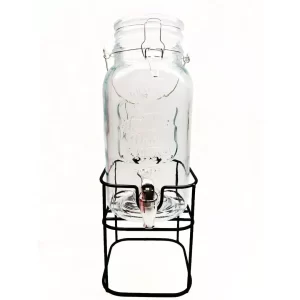 2 Dispensadores Mason Jar De 3.8 Litros Con Base De Acero