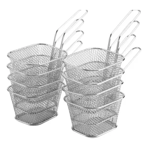 20 Mini Colador Chips Bandeja Freidora Para Papas