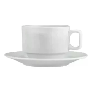 24 Juego Taza Café Americano Y Plato Apilable
