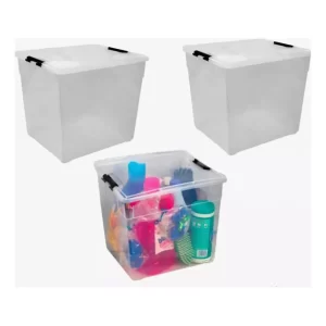 3 Cajas De Almacenamiento Plásticas Hogar Negocio 36litros