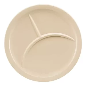 36 Platos 3 Divisiones Melamina Beige Gruesa Lisa