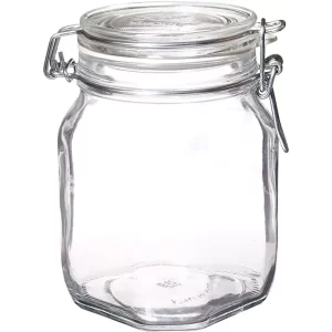 5 Frasco Hermético De Vidrio Con Broche De 2 Litros Color Blanco