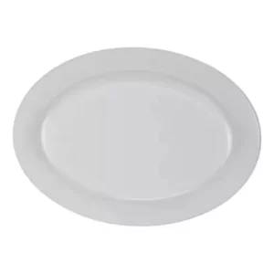 5 Plato Melamina Blanca Ovalada Mate 31 Cm