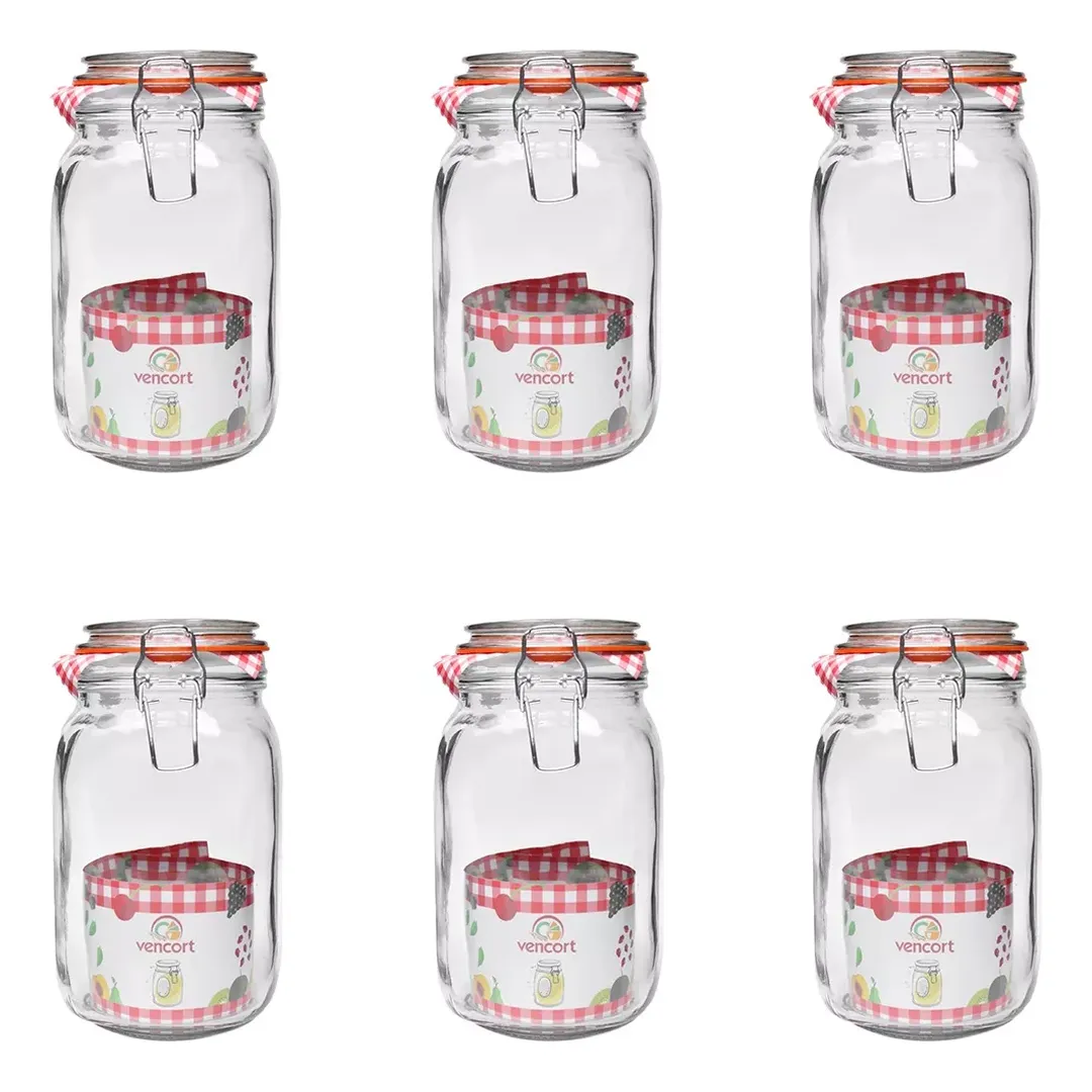 6-frascos-hermetico-vidrio-tapa-de-broche-contenedor-14-lt-color-transparente