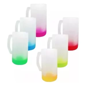 Caja 24 Tarro Fondo Color Satinado Sublimar 16 Oz