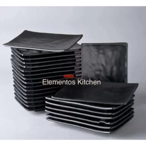 Canoa Sushi Melamina Reforzada Negra 30 X 20 Cm 36 Pz