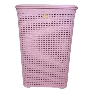 Cesto De Ropa Tipo Rattan Rosa