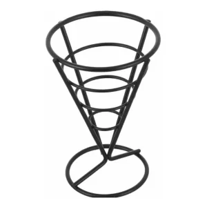 Cono Soporte Papas Pizza 25 X 17 Cm Negro Jumbo 10 Pz