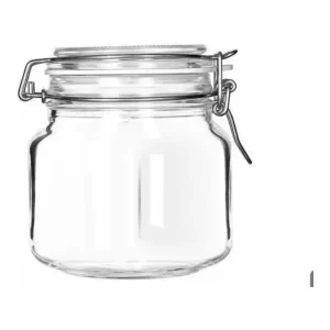 Frasco Hermético De Vidrio 1 Litro 4 Color Transparente