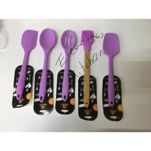 Juego Utensilio De 3 Cuchara, Brocha Y Miserable De Silicon