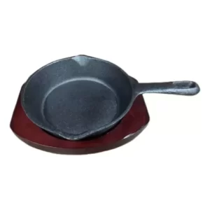 Plato Hierro Fundido Con Base Para Fajitas Queso Fundido