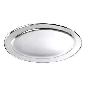 Plato Ovalado De Acero Inoxidable Platón 35 Cm 12 Pz