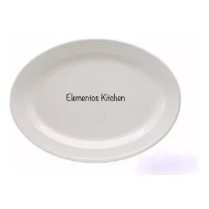 Plato Ovalado De Cerámica De 20 Por 27 Cm 12 Piezas