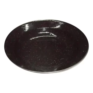 Plato Sopero De Peltre Negro Con Filo De Acero Inoxidable 24