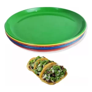 Plato Taquero De Plástico Económico 10 Piezas