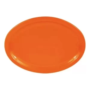Plato Trinche 23 Cm Ovalado Naranja Melamina 200 Piezas