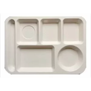 Platos Melamina 6 Divisiones Beige Guardería  Comedor  20 Pz