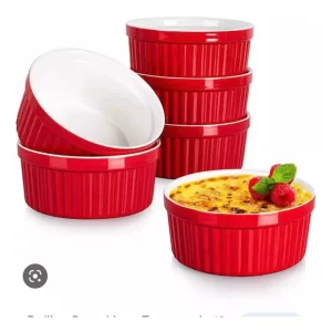 Ramekin De Porcelana Negro De 100 Ml 8x 4 Cm 6 Pz
