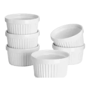 Ramekin Porcelana Rayado 3 Oz 12 Pz