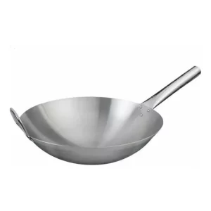 Sarten Wok Profesional Acero Inoxidable 36 Cm Color Plateado