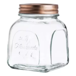 Set 6 Frasco Brocal  Vidrio 500ml Tapa Rose Gold
