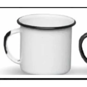 Taza Blanca Filo Negro Peltre 180 Piezas 350 Ml