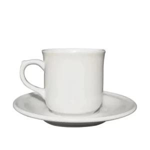 Taza Y Plato 330 Ml Blanco Liso Restaurante Hoteles 12juegos