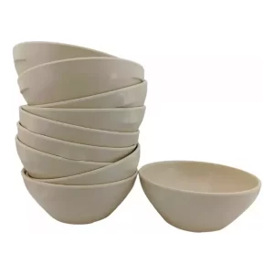 Tazón Cereal Consome  Sopa Melamina Beige 450 Ml 12 Piezas
