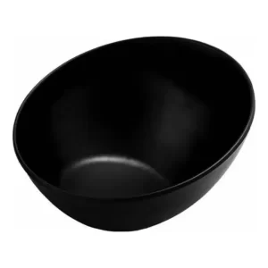 Tazón Inclinado 17 Cm Melamina Mate Negro 550 Ml 24 Pzas