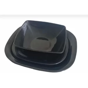 Vajilla De Melamina Negra Gruesa Para 32 Comensales 96 Pz